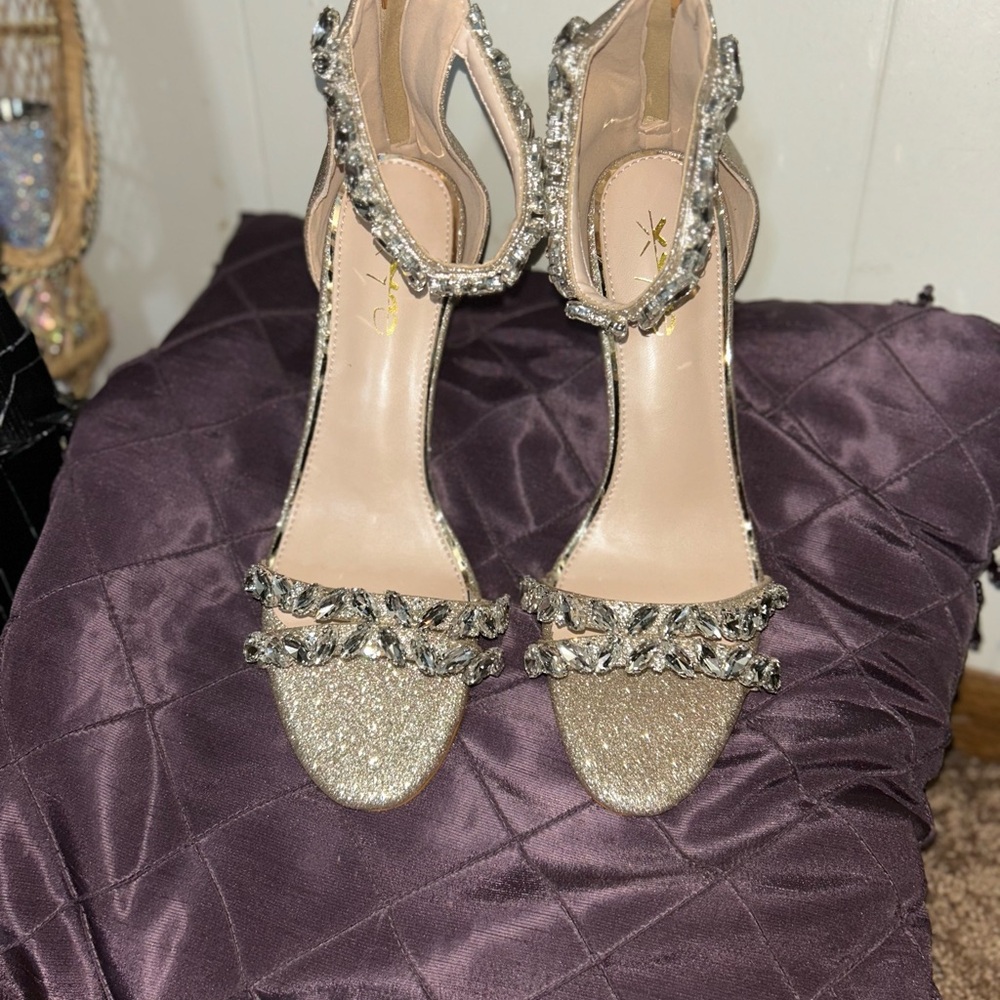 AfterFive Bling Gold Heels